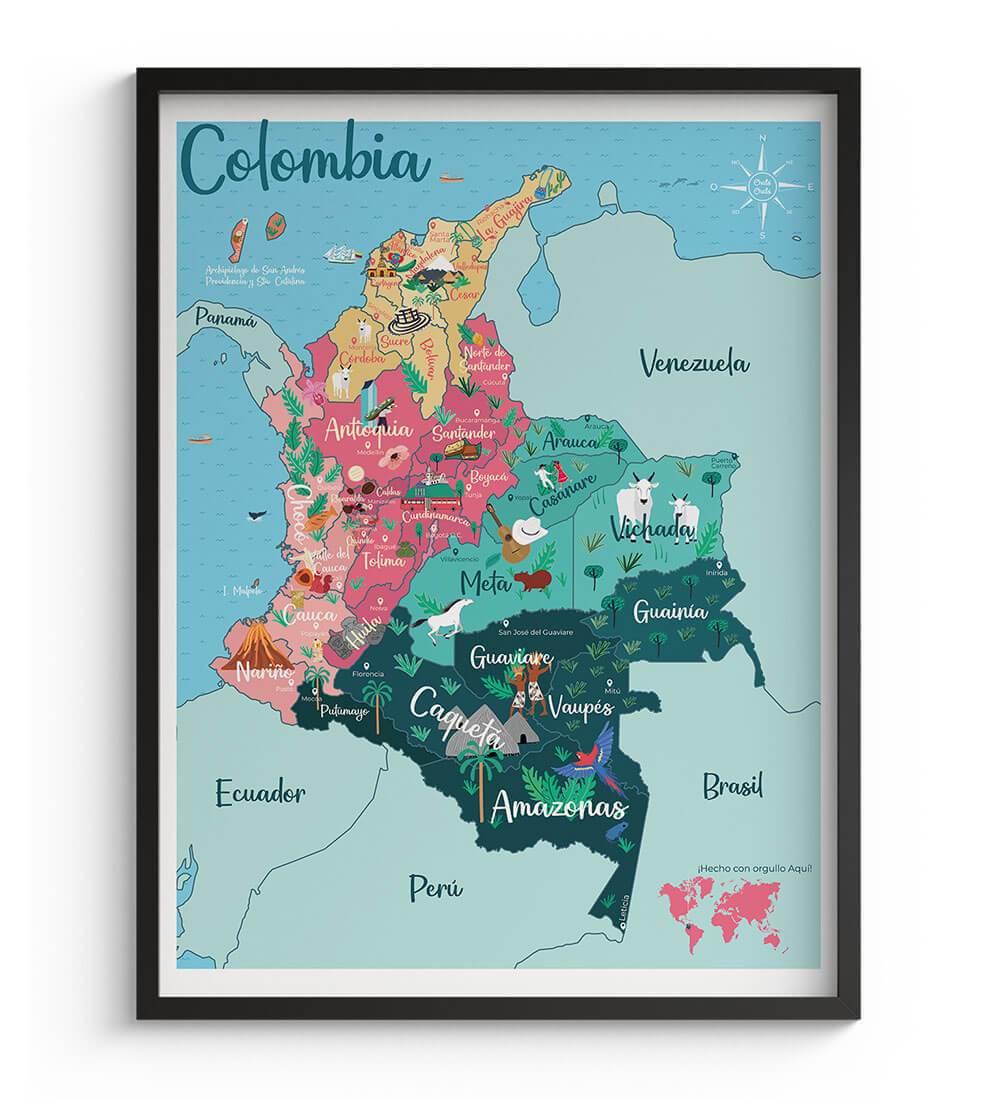 Colombia scratching map Map
