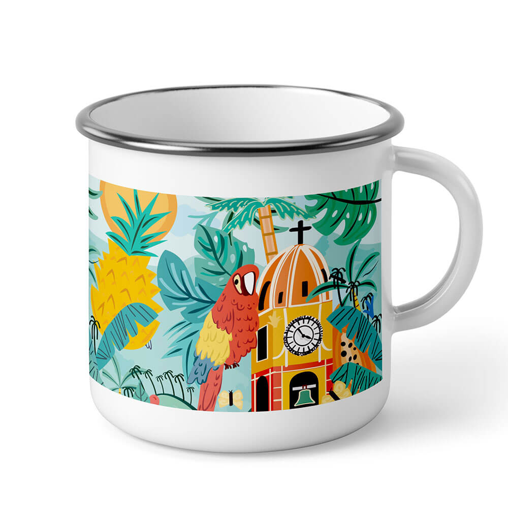 Pewter mug Colombian colors